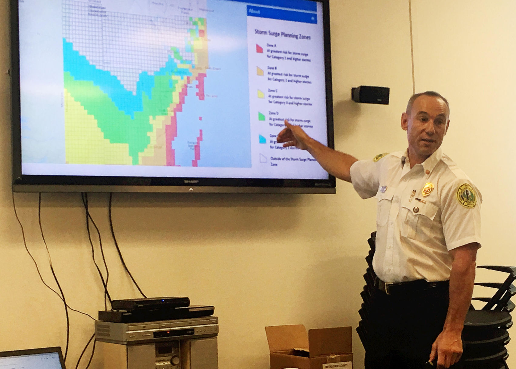 Chief Lang explains Storm Surge Planning Zones